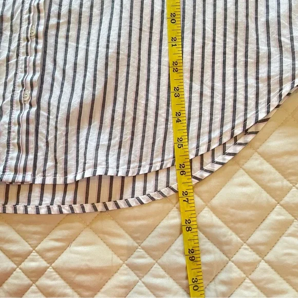 XiRENA White Black Pink Striped Rolled Cuff Short Sleeve Top Medium - Picture 7 of 12